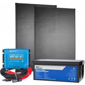 12V 400W RV/Boat Kit + 200Ah LiFePO4 + MPPT 100/30 SmartSolar + 6mmq Cable Kit 12V 400W RV/Boat Kit + 200Ah LiFePO4 + MPPT 100/30 SmartSolar + 6mmq Cable Kit