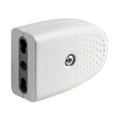 Space-saving electrical socket 2P+T 10/16A 250V white two-way N50523521207