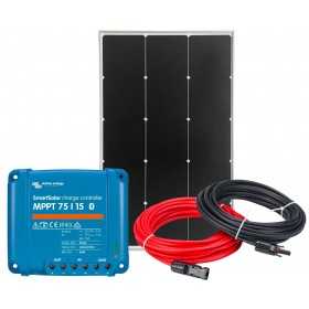 12V 110W Photovoltaic Camper Solar Kit with Victron SmartSolar MPPT 15A Regulator + Cable Kit