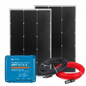 12V 220W BC Solar Kit + 15A MPPT SmartSolar Charger + Cable Kit N151030200244