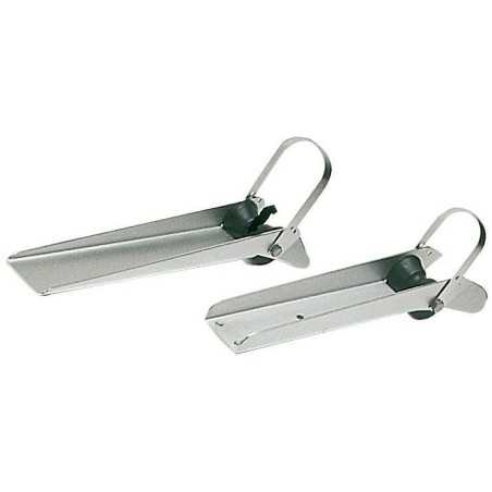 Satin-finish StainleStainless Steel Steel Bow roller L.500x84mm with U-bolt and a chain guide OS0111994