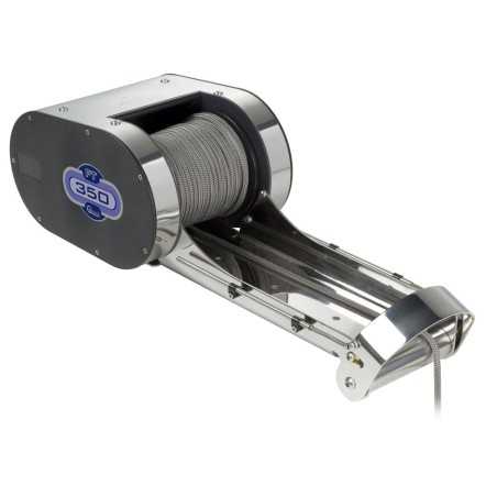Quick On-deck WindlaStainless Steel PTR 150W/12V 350Lb with Rope Recovery and bow roller QPT350RBRX