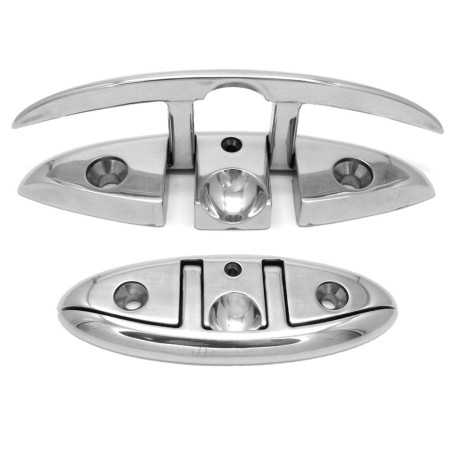 Foldable polished Stainless Steel mooring cleat. Length 155mm Width 54mm MT1114917
