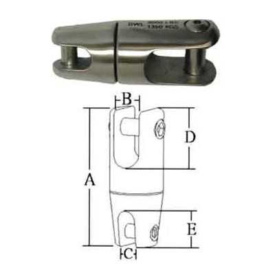Giunto girevole in acciaio Inox AISI 316 - Catena 12/14mm OS0174012-40%
