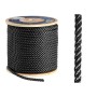 High-strength 3-strand polyester line Ø 8mm Black 200mt spool OS0645008