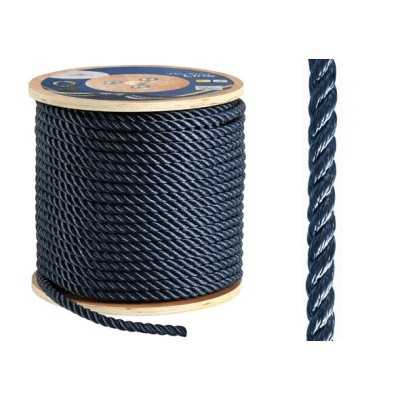 High-strength 3-strand polyester line Ø 6mm Blue 200mt spool OS0645306