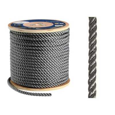 High-strength 3-strand polyester line Ø 10mm Grey 200mt spool OS0645410