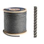 High-strength 3-strand polyester line Ø 14mm Grey 100mt spool OS0645414