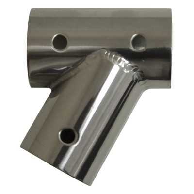 Light stainless steel rigt inclined tee at 60° - Tube D.22 mm MT0634322