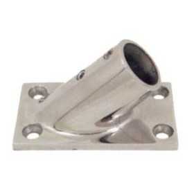 Stainless steel rectangular base at 45° - Tube D.25 mm N60840528034 Stainless steel rectangular base at 45° - Tube D.25 mm N60840528034
