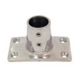 Stainless steel rectangular base at 90° - Tube D.25 mm N60840528040