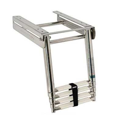 Stainless steel telescopic retracting ladder with 4 Steps D.1155x405mm N30810111057