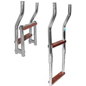 GREAT SALE Stainless Steel Folding Ladder 61x24cm with 2 wooden steps N30810111070 GREAT SALE Stainless Steel Folding Ladder 61x24cm with 2 wooden steps N30810111070