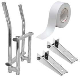 Stainless Steel Folding Ladder 2 steps + accessories for installation on the transom N30810111200 Stainless Steel Folding Ladder 2 steps + accessories for installation on the transom N30810111200