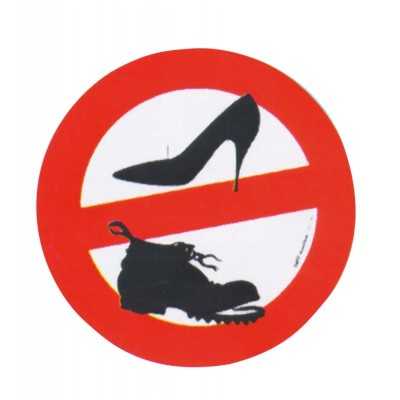 No shoes allowed relief sticker D.8cm MT3418902