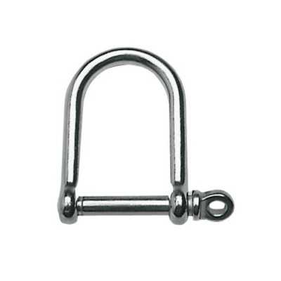 Stainless steel wide jaw D-shackle Ø D 10mm 5 piece pack OS0832510