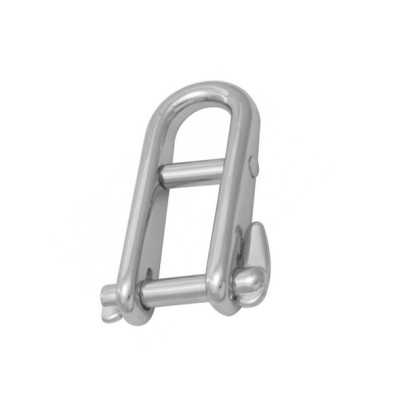 Stainless steel shackle with captive locking pin and stop bar 5mm OS0876405