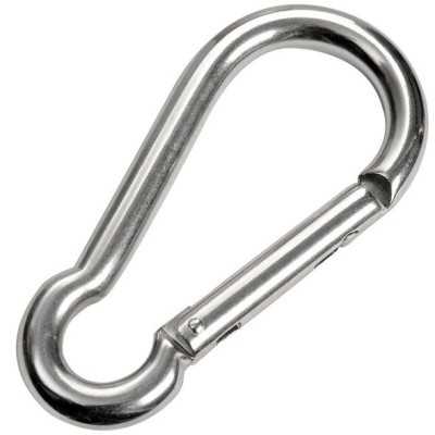 Stainless steel snap hook with flush closure without eyelet 12mm 5 piece pack OS0919012