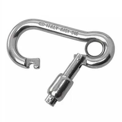 Stainless steel snap hook with outward opening L.80mm OS0928708