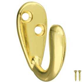 Brass single wardrobe hook Gold Colour 15x40mm MT0335601