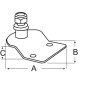 Piastrina di fissaggio a sbalzo in acciaio inox Perno filettato Ø 8mm OS3801310-0%