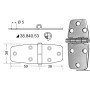 Stainless steel Hinge 97x38mm Thickness 2.5mm N60242240106