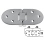 Stainless Steel Microcast Oval Hinge with bores 80x30x3mm for hatches OS3829001