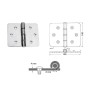 AISI 316 Stainless Steel Maxi Hinge 130x100x4mm Pin 8mm OS3844013