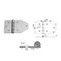 AISI 316 Stainless Steel Maxi Hinge 180x100x4mm Pin 8mm OS3844015