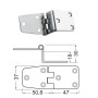 Stainless steel Overhang hinge 98.8x37mm Thickness 2mm OS3844184