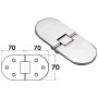 Stainless Steel Blind Microcast Oval Hinge with studs 140x70x2.8mm OS3846077
