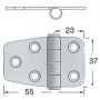 Stainless steel shiny hinge 55x39 mm OS3884051