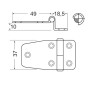 Stainless steel Overhang hinge 67.5x37mm Thickness 2mm OS3844157