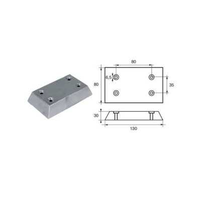 Plate Zinc anodes for flaps and rudders D.130x80mm N80605930239