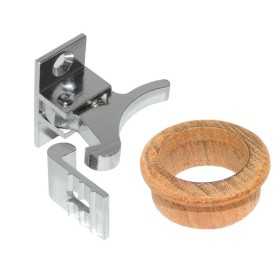 Chiusura a molla per antine in Inox con guarnizione del foro in Teak N60341500509-0%
