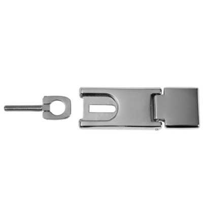 Chromed brass openable hinge with eye bolt for padlock 89x32mm N60341500531
