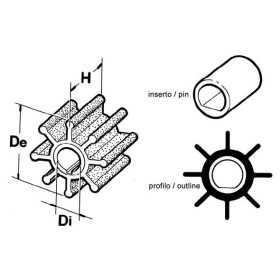 Impeller - Honda - 2 strokes N82152014088 Impeller - Honda - 2 strokes N82152014088