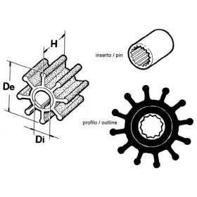 Inboard engine and water pump impeller -(Rif.Orig. 13554-0001) CEF 124 N82152014222 Inboard engine and water pump impeller -(Rif.Orig. 13554-0001) CEF 124 N82152014222