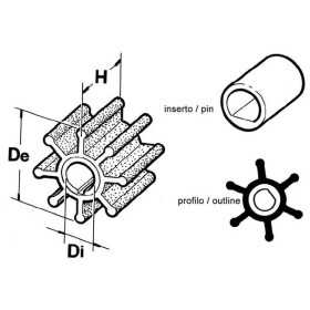 536 Nitrile Impeller for Ancor BG 06 & EP 10 with 6 blades N82152014229 536 Nitrile Impeller for Ancor BG 06 & EP 10 with 6 blades N82152014229